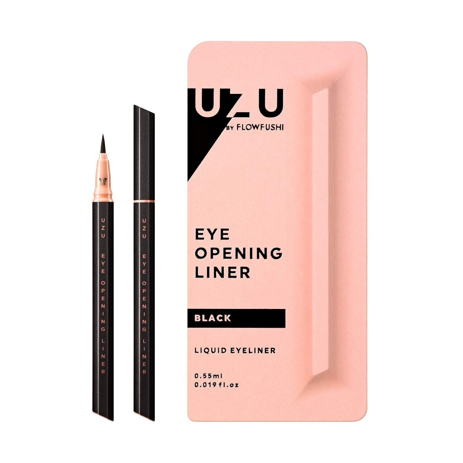 Flow Fushi UZU Eye Opening Liner Liquid Eyeliner (Black) - Pink Pkg